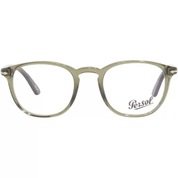 Persol PO3143V Rectangular Prescription Eyewear FramesOlive Green TransparentDemo Lens