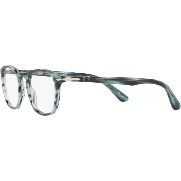 Persol PO3143V Rectangular Prescription Eyewear FramesStriped GreyDemo Lens