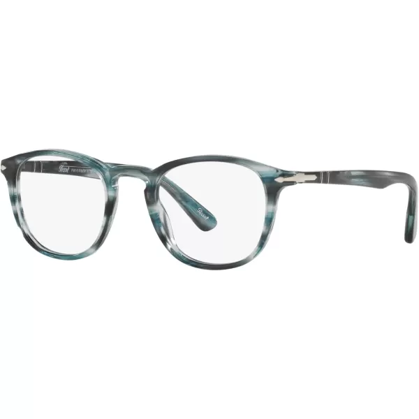 Persol PO3143V Rectangular Prescription Eyewear FramesStriped GreyDemo Lens