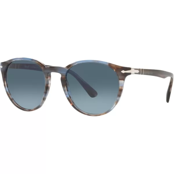 Persol PO3152S Round SunglassesStriped BlueAzure Gradient Blue