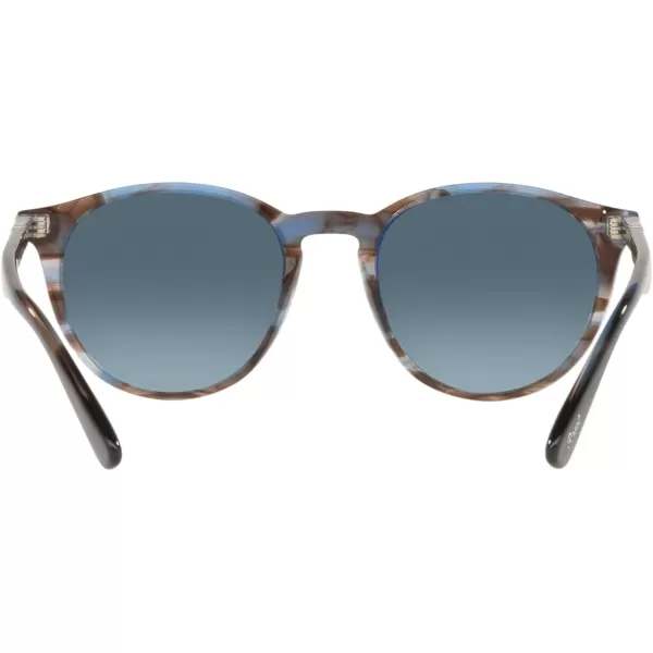 Persol PO3152S Round SunglassesStriped BlueAzure Gradient Blue