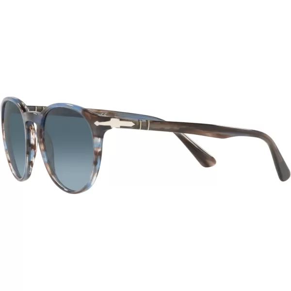 Persol PO3152S Round SunglassesStriped BlueAzure Gradient Blue