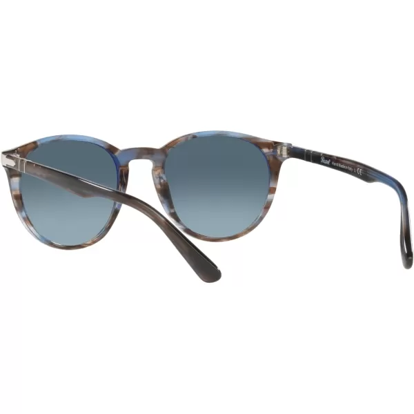 Persol PO3152S Round SunglassesStriped BlueAzure Gradient Blue