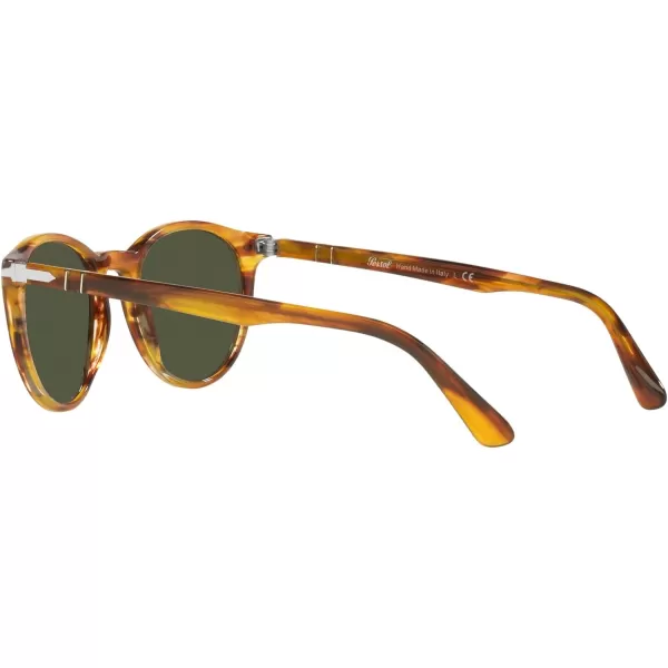 Persol PO3152S Round SunglassesStriped BrownGreen