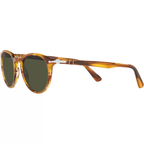 Persol PO3152S Round SunglassesStriped BrownGreen