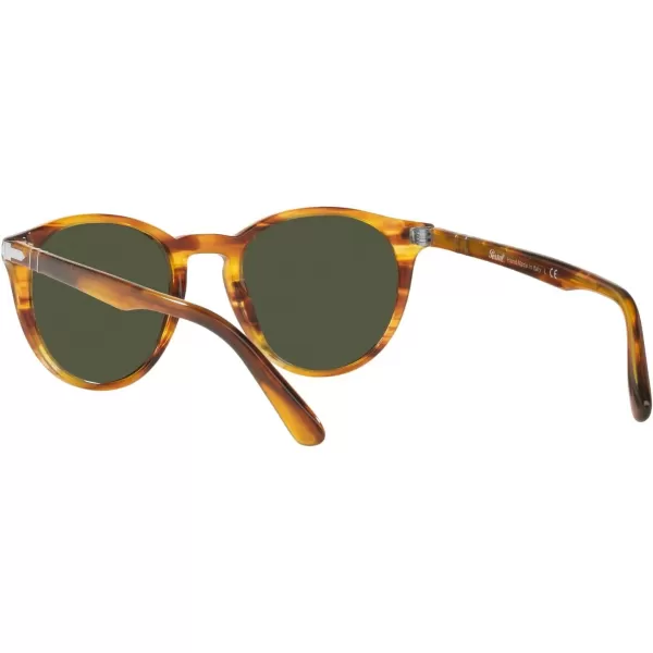 Persol PO3152S Round SunglassesStriped BrownGreen