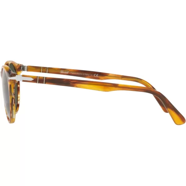 Persol PO3152S Round SunglassesStriped BrownGreen