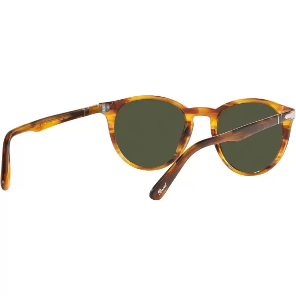 Persol PO3152S Round SunglassesStriped BrownGreen