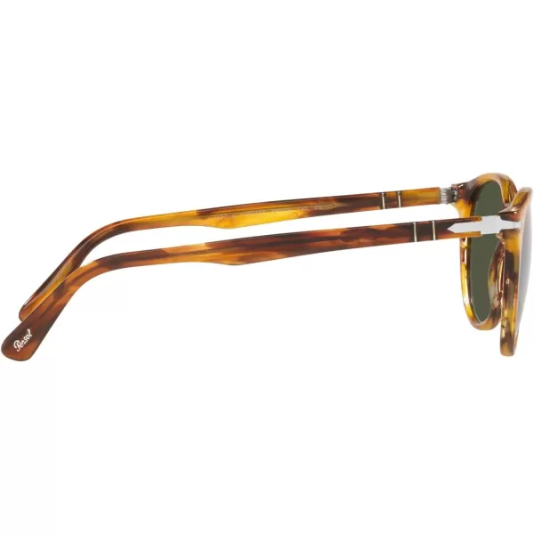 Persol PO3152S Round SunglassesStriped BrownGreen