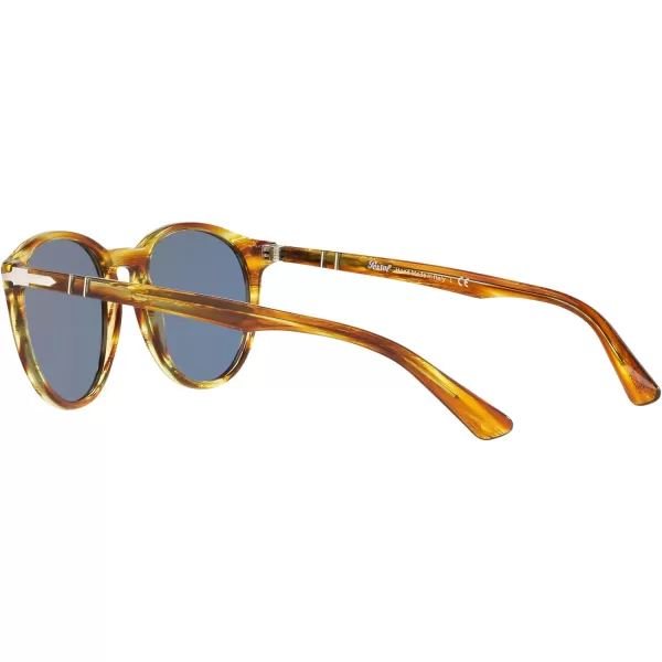 Persol PO3152S Round SunglassesStriped BrownYellowBlue