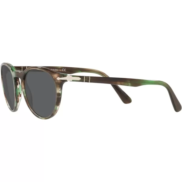 Persol PO3152S Round SunglassesStriped GreenDark Grey