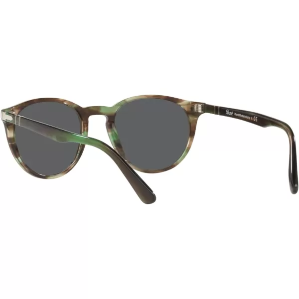 Persol PO3152S Round SunglassesStriped GreenDark Grey