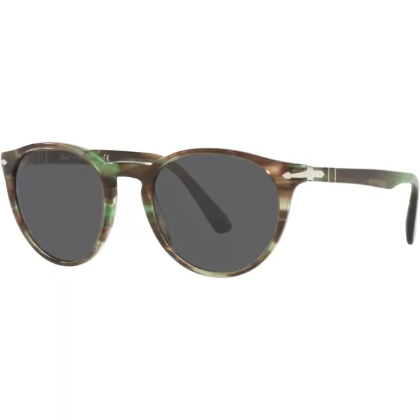 Persol PO3152S Round SunglassesStriped GreenDark Grey