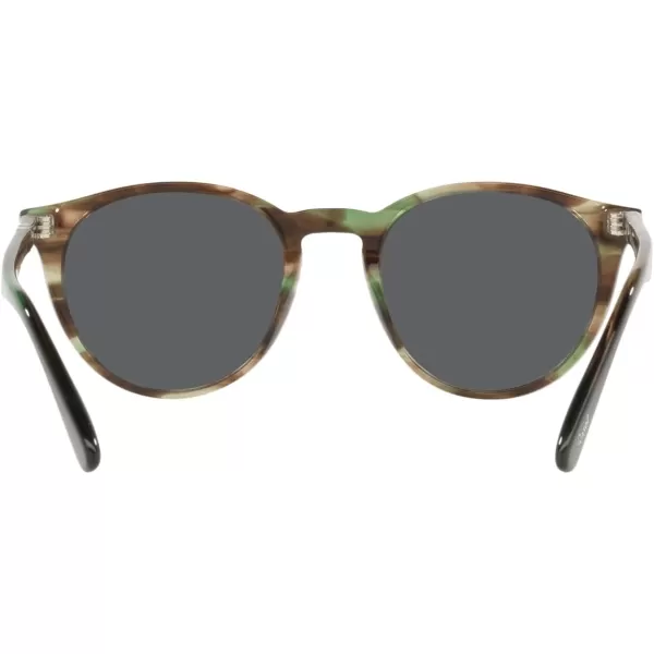 Persol PO3152S Round SunglassesStriped GreenDark Grey