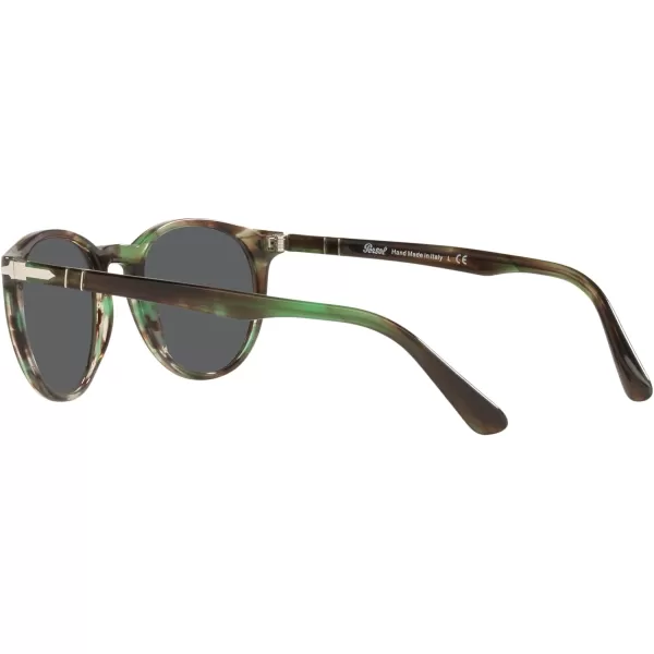 Persol PO3152S Round SunglassesStriped GreenDark Grey