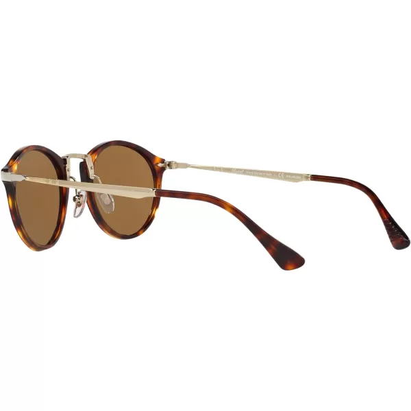 Persol PO3166S Round SunglassesGoldHavanaBrown Polarized