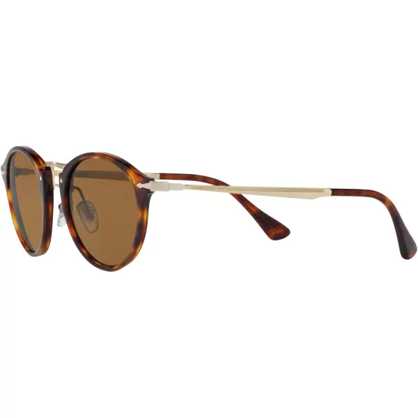 Persol PO3166S Round SunglassesGoldHavanaBrown Polarized