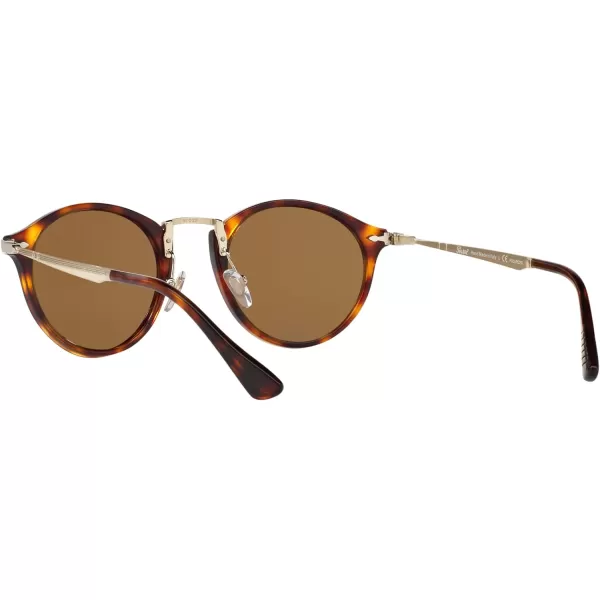 Persol PO3166S Round SunglassesGoldHavanaBrown Polarized