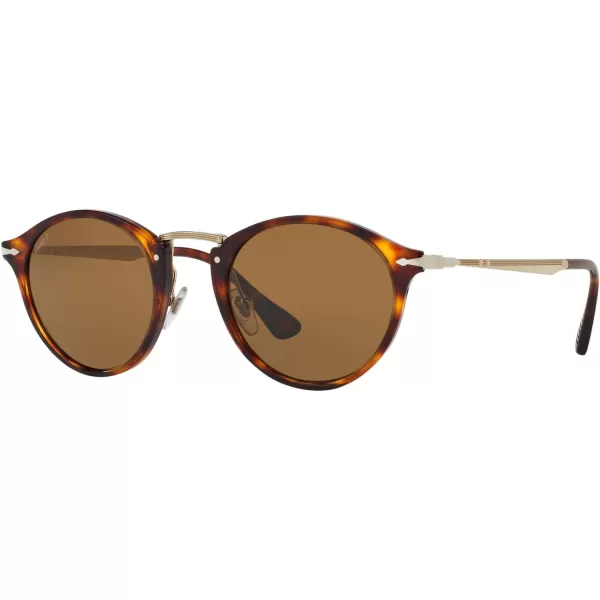 Persol PO3166S Round SunglassesGoldHavanaBrown Polarized