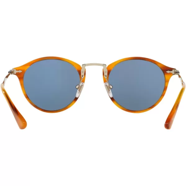 Persol PO3166S Round SunglassesStriped BrownLight Blue