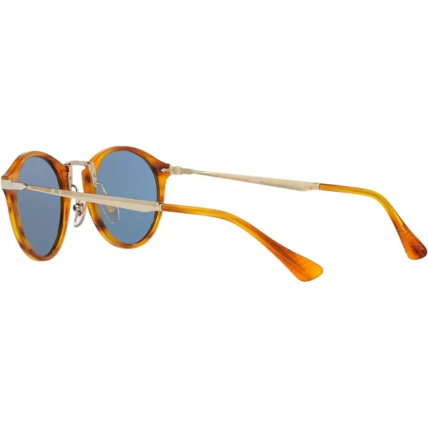 Persol PO3166S Round SunglassesStriped BrownLight Blue