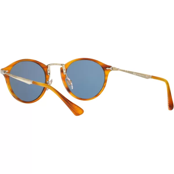 Persol PO3166S Round SunglassesStriped BrownLight Blue