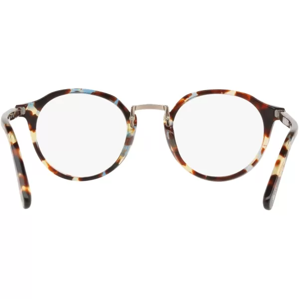 Persol PO3185V Round Prescription Eyewear FramesAzureBrown TortoiseDemo Lens