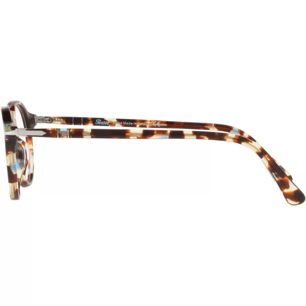 Persol PO3185V Round Prescription Eyewear FramesAzureBrown TortoiseDemo Lens