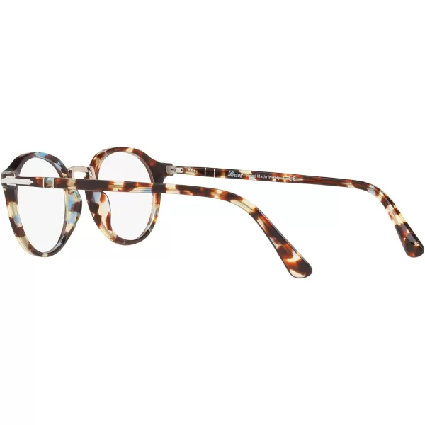 Persol PO3185V Round Prescription Eyewear FramesAzureBrown TortoiseDemo Lens