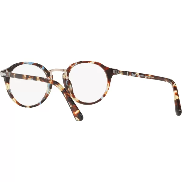 Persol PO3185V Round Prescription Eyewear FramesAzureBrown TortoiseDemo Lens