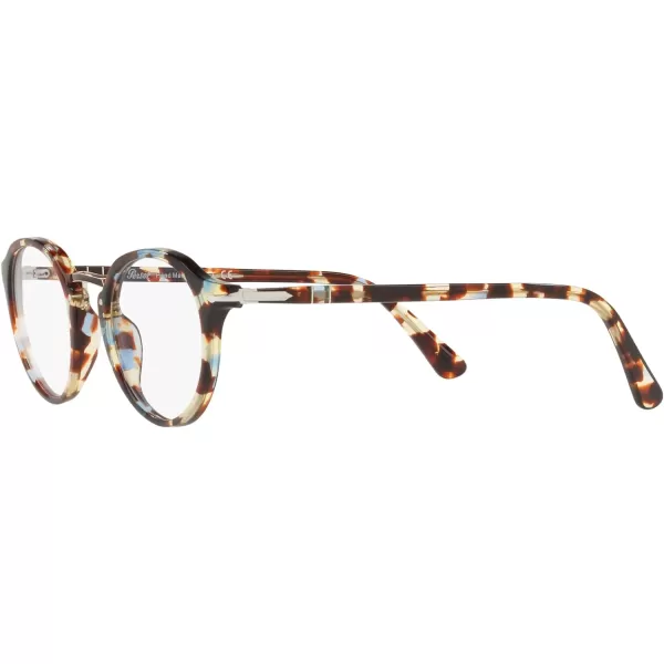 Persol PO3185V Round Prescription Eyewear FramesAzureBrown TortoiseDemo Lens