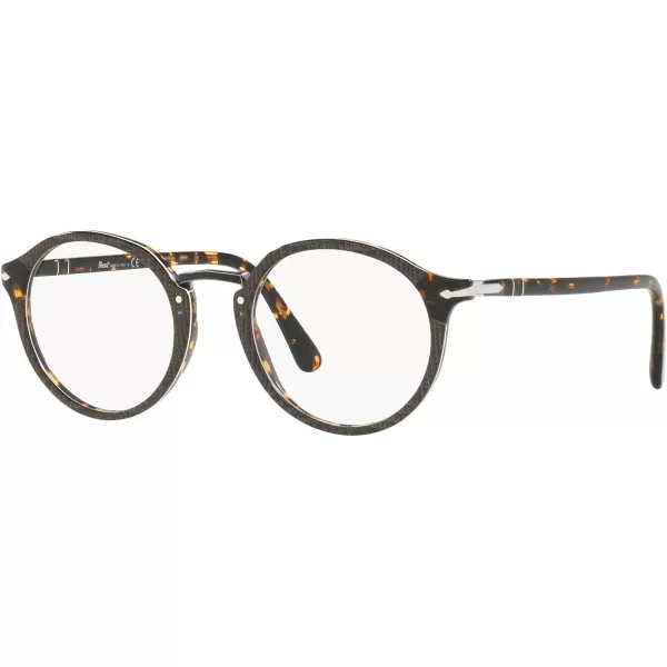 Persol PO3185V Round Prescription Eyewear FramesGrey Prince of WalesDemo Lens