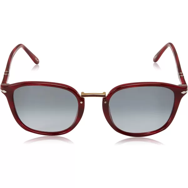 Persol PO3186S Round SunglassesStriped RedGrey Gradient