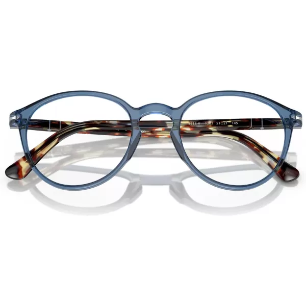 Persol PO3218V Round Prescription Eyewear Frames Transparent NavyDemo Lens 51 mmPersol PO3218V Round Prescription Eyewear Frames Transparent NavyDemo Lens 51 mm