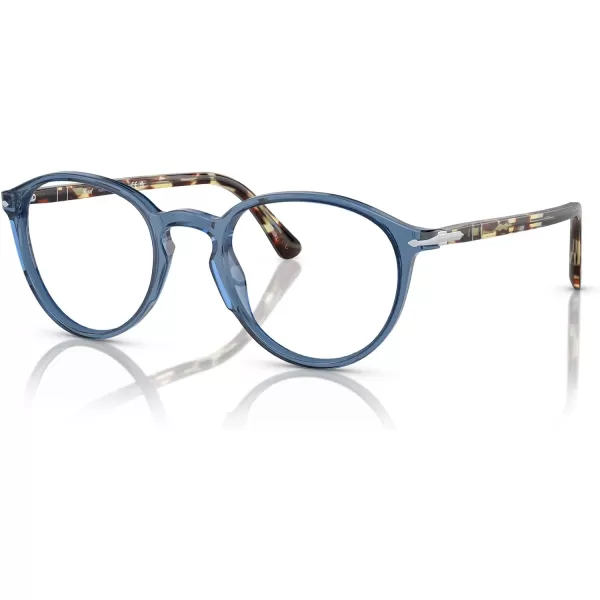 Persol PO3218V Round Prescription Eyewear Frames Transparent NavyDemo Lens 51 mmPersol PO3218V Round Prescription Eyewear Frames Transparent NavyDemo Lens 51 mm