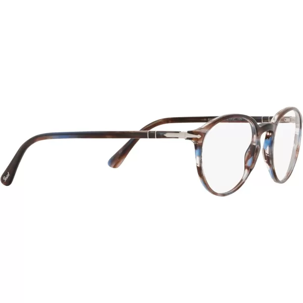 Persol PO3218V Round Prescription Eyewear FramesStriped BlueDemo Lens