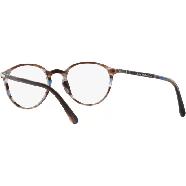 Persol PO3218V Round Prescription Eyewear FramesStriped BlueDemo Lens