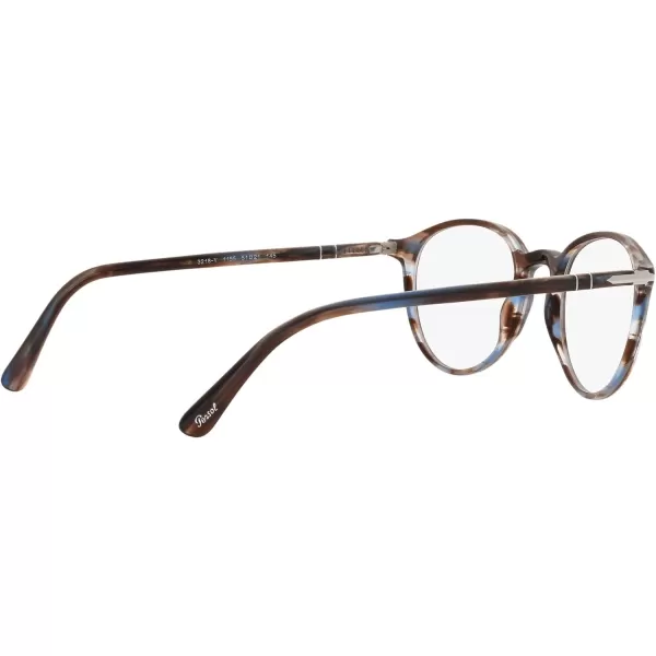 Persol PO3218V Round Prescription Eyewear FramesStriped BlueDemo Lens