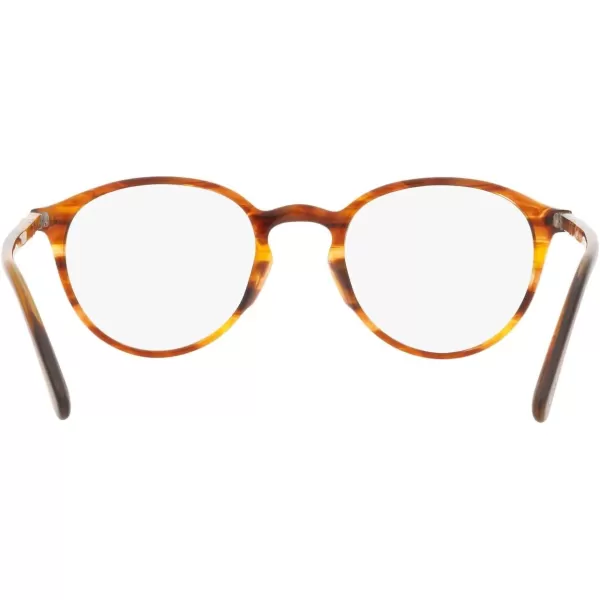 Persol PO3218V Round Prescription Eyewear FramesStriped BrownDemo Lens