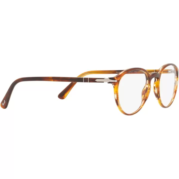 Persol PO3218V Round Prescription Eyewear FramesStriped BrownDemo Lens