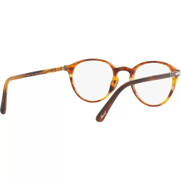 Persol PO3218V Round Prescription Eyewear FramesStriped BrownDemo Lens