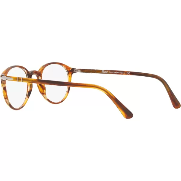 Persol PO3218V Round Prescription Eyewear FramesStriped BrownDemo Lens