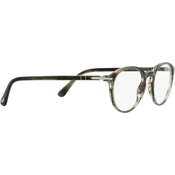 Persol PO3218V Round Prescription Eyewear FramesStriped GreenDemo Lens