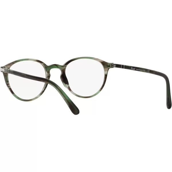 Persol PO3218V Round Prescription Eyewear FramesStriped GreenDemo Lens