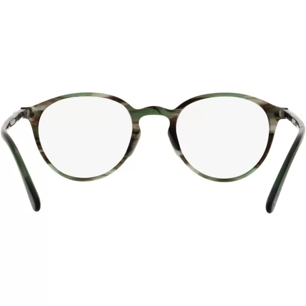 Persol PO3218V Round Prescription Eyewear FramesStriped GreenDemo Lens