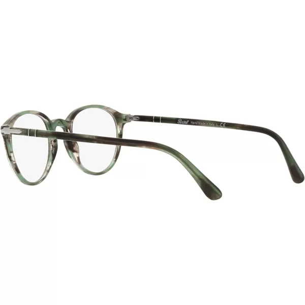 Persol PO3218V Round Prescription Eyewear FramesStriped GreenDemo Lens