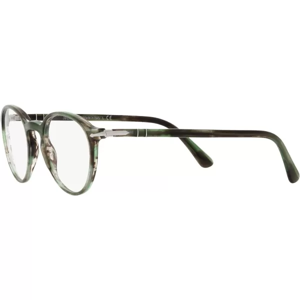 Persol PO3218V Round Prescription Eyewear FramesStriped GreenDemo Lens