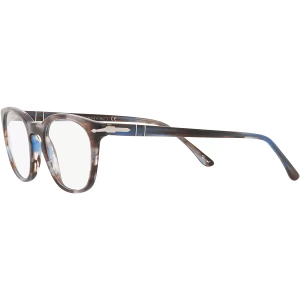 Persol PO3258V Round Prescription Eyewear FramesStriped BlueDemo Lens