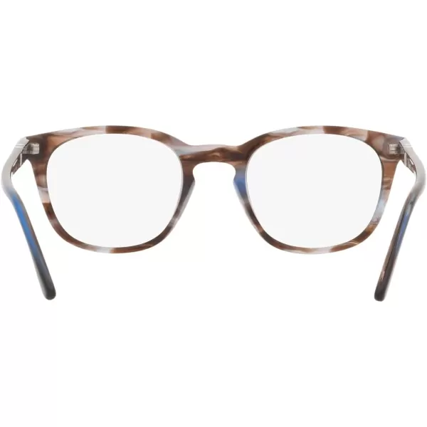 Persol PO3258V Round Prescription Eyewear FramesStriped BlueDemo Lens