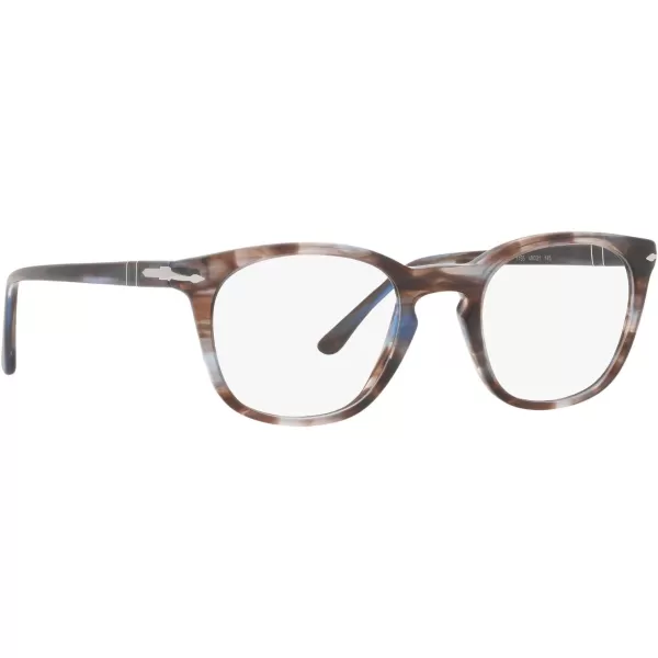 Persol PO3258V Round Prescription Eyewear FramesStriped BlueDemo Lens